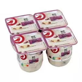 AUCHAN Riz au lait rhum raisins 4x125g