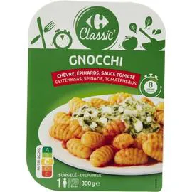 CARREFOUR CLASSIC' Plat cuisiné gnocchi chèvre épinards 300g