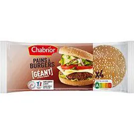 CHABRIOR Pains à burgers géants à la farine complète 330g
