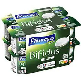 PÂTURAGES Lait fermenté Bifidus nature 12x125g