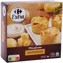 CARREFOUR Plat cuisiné mini gratins dauphinois 4x120g