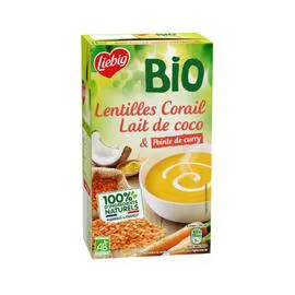 LIEBIG Soupe lentilles corail lait de coco et pointe de curry Bio 1l