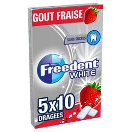 FREEDENT, WHITE Chewing-gum sans sucres goût Fraise 70g