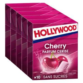 HOLLYWOOD Chewing-gum à la cerise sans sucres - 5x10 70g