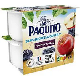 PAQUITO Purée de fruits pomme pruneau sans sucres ajoutés 4x100g