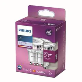 PHILIPS Ampoule LED GU10 Reflecteur Blanc-froid 50W x2 x2