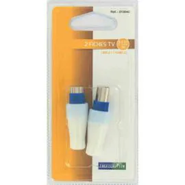 TRÉFILACTION Fiche Coaxial, Mâle+Femelle, 9,5Mm l'unité
