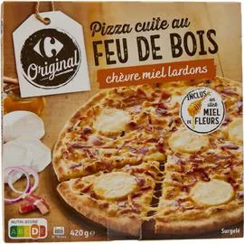 CARREFOUR ORIGINAL Pizza chèvre miel lardons 420g