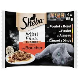 SHEBA Pâtée pour chat à la viande 4x85g