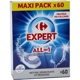 CARREFOUR EXPERT Tablettes lave-vaisselle tout en 1 60x17g
