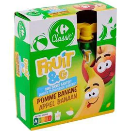 CARREFOUR CLASSIC' Compote pomme banane s/sucres ajoutés 4x90g