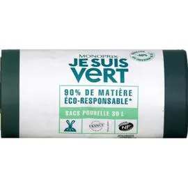 MONOPRIX JE SUIS VERT Sac poubelles 30L x20