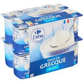 CARREFOUR EXTRA Yaourt à la grecque nature 12x125g