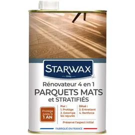STARWAX Starwax Rénovateur 4 en 1 Parquets Mats et Stratifiés 1,032l
