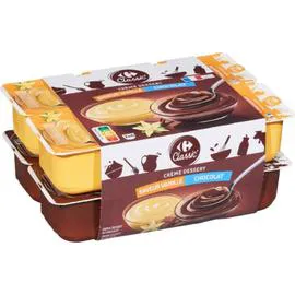 CARREFOUR CLASSIC' Crème dessert vanille chocolat 12x125g
