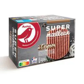 AUCHAN Hachés aux oignons super moelleux 15% MG 1kg