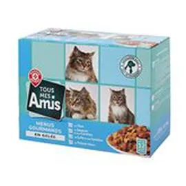 MARQUE REPÈRE, LYCAT Sachet repas chats Poissons en gelée 12x100g
