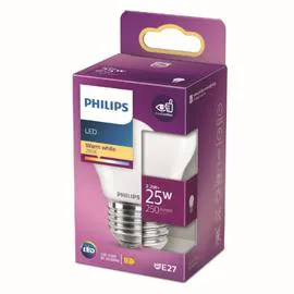 PHILIPS Ampoule LED E27 Sphérique Blanc-chaud 25W x1 l'unité
