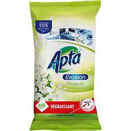 APTA Lingettes Evasion Muguet, dégraissant x40