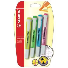 STABILO Surligneurs Swing Cool Couleurs fluo assorties x4