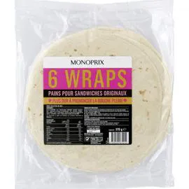 MONOPRIX Wraps pains pour sandwiches originaux 370g