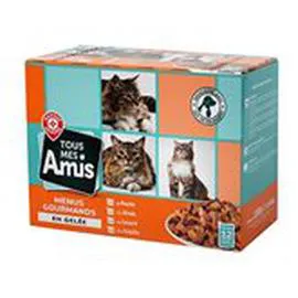 MARQUE REPÈRE, LYCAT Sachet repas chats Viande en geléé 12x100g
