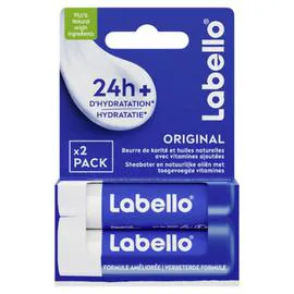 LABELLO Baumes soin des lèvres Stick hydratant Huiles Naturelles Original Duo 2x4,8g