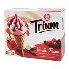 MARQUE REPÈRE, TRIUM Cônes glacés Vanille fraise - x6 426g