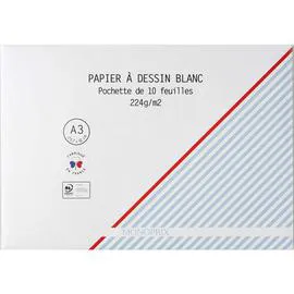 MONOPRIX Pochette à dessin blanc 10 feuilles A4 l'unité