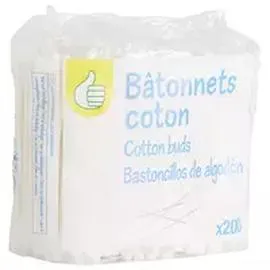 AUCHAN, POUCE Cotons-tiges sachet x200