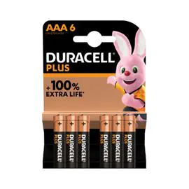 DURACELL Pile Alcaline AAA/LR3 1,5V MN2400 Plus x6