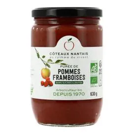 CÔTEAUX NANTAIS Purée de Pommes Framboises sans Sucres Ajoutés Bio 630g
