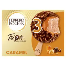 FERRERO ROCHER Glace bâtonnet lait noisette caramel x3 138g