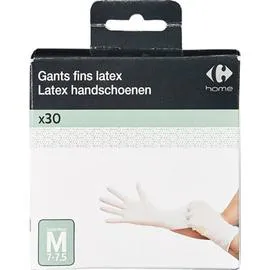 CARREFOUR Gants latex T7 x30