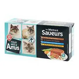 MARQUE REPÈRE, LYCAT Barquettes chats Menus saveurs 4x100g