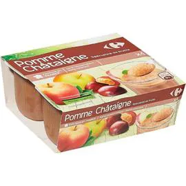 CARREFOUR Compote pomme châtaigne 4x100g