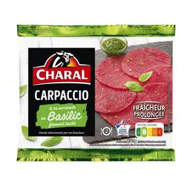 CHARAL Carpaccio de boeuf basilic 230g