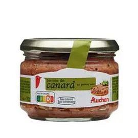AUCHAN Terrine de canard au poivre vert 180g