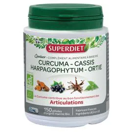 SUPER DIET Complément Alimentaire au Curcuma Bio 150 gélules 77g
