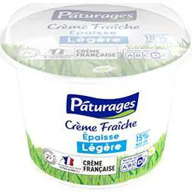 PÂTURAGES Crème fraîche épaisse légère 15% 203g