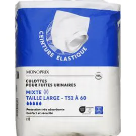 MONOPRIX Culottes Fuites Urinaires Mixtes Adulte Large Taille 52-60 x10