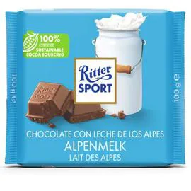 RITTER Tablette de chocolat lait des Alpes 100g
