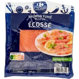 CARREFOUR CLASSIC' Saumon fumé Ecosse 180g