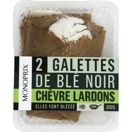 MONOPRIX Galettes de blé noir chèvre lardons 300g