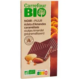 CARREFOUR BIO Chocolat noir amandes 100g