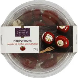MONOPRIX GOURMET Mini Poivrons ricotta et herbes aromatiques 127g