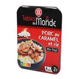 MARQUE REPÈRE, TABLES DU MONDE Porc au caramel Riz thaï 300g