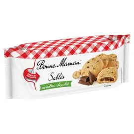 BONNE MAMAN Biscuits sablés noisettes chocolat 150g