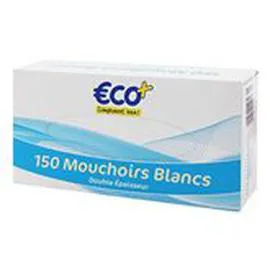 ECO+ Mouchoirs blancs 2 plis Boîte mouchoirs en papier- x150 x180