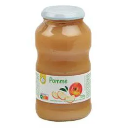 AUCHAN, POUCE Compote de pomme allégée en sucres en bocal 720g
